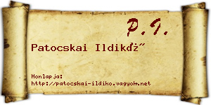 Patocskai Ildikó névjegykártya