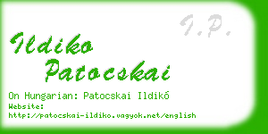 ildiko patocskai business card
