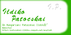 ildiko patocskai business card